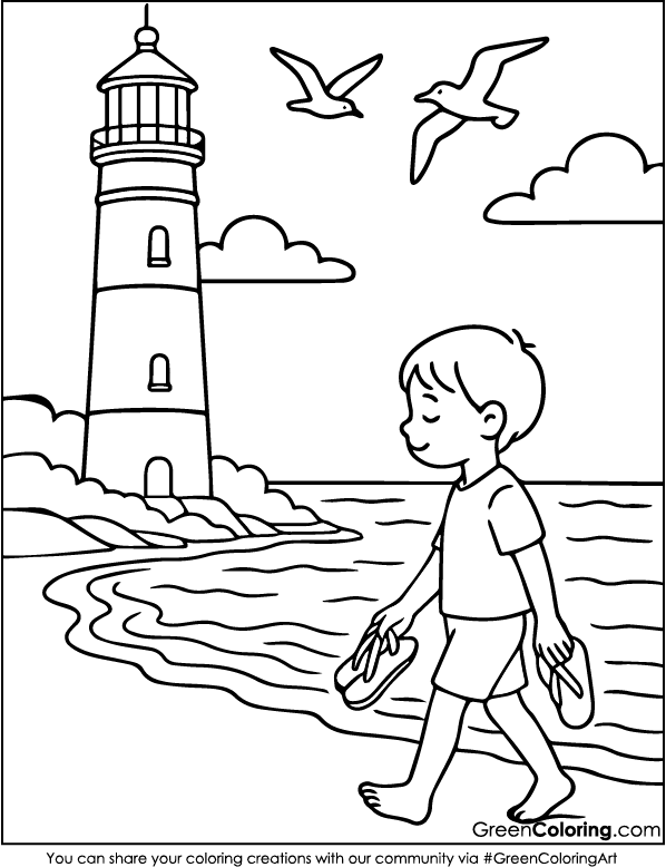Beach Coloring Pages