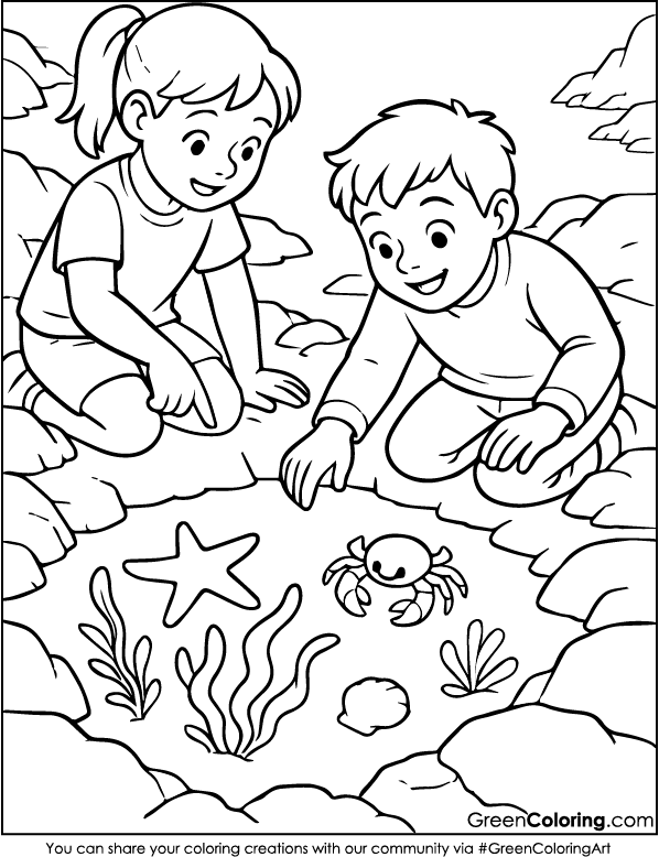 Beach Coloring Pages PDF