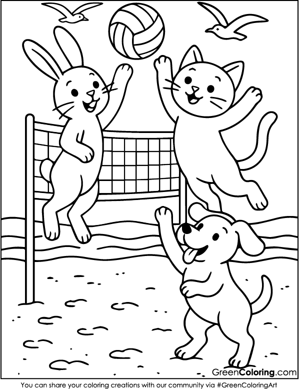Beach Coloring Pages PDF