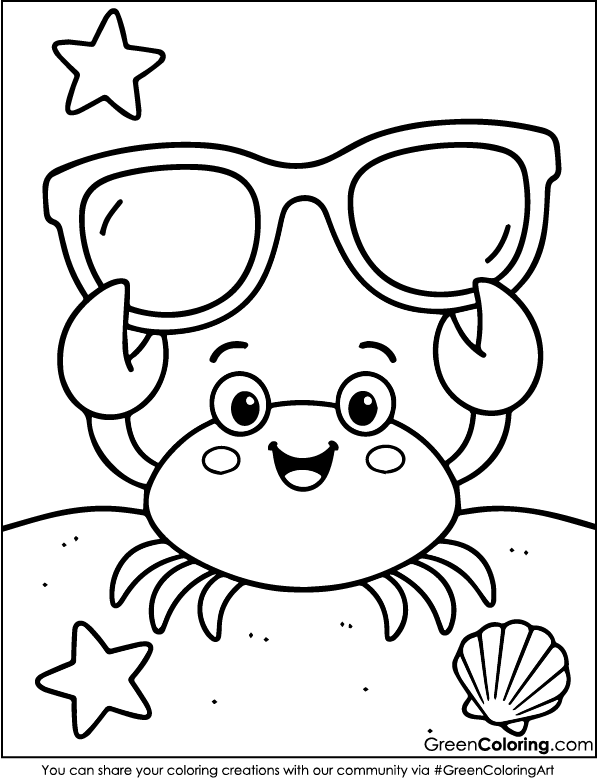 Free Printable Beach Coloring Sheets PDF