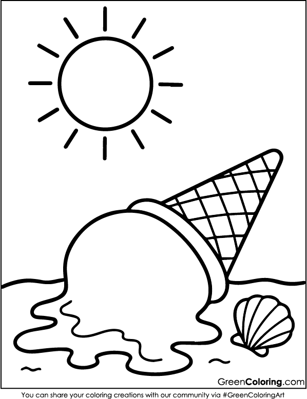 Free Printable Beach Coloring Page PDF