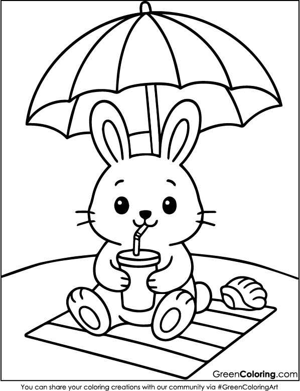 Cute Beach Coloring Pages for Kids and Toddlers