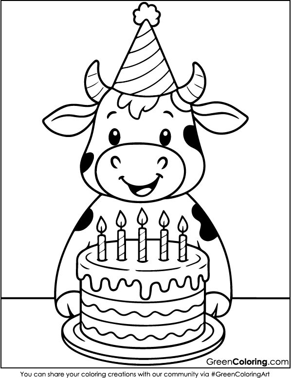 Download Free Printable Cow Coloring Sheet PDF