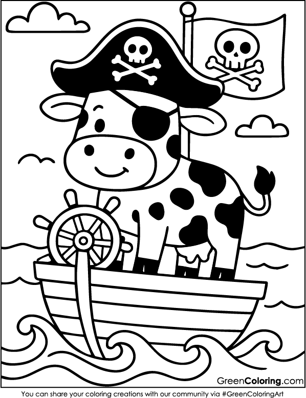 Download Free Printable Cow Coloring Pages PDF