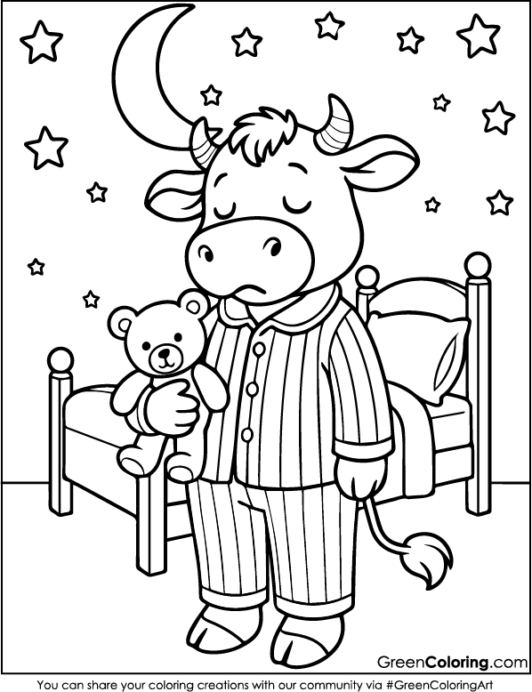 Download Free Printable Cow Coloring Page PDF