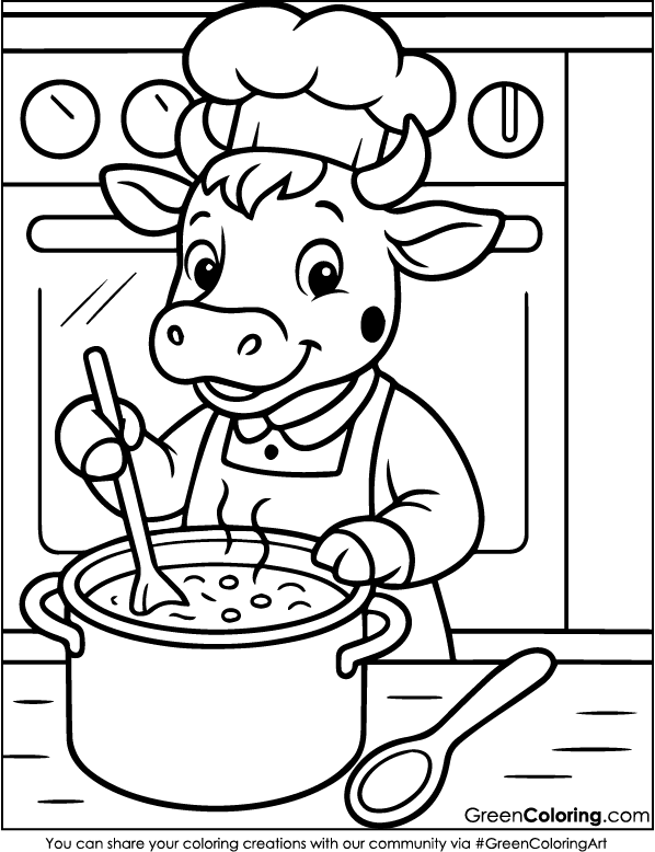 Download Free Printable Cow Coloring Page PDF