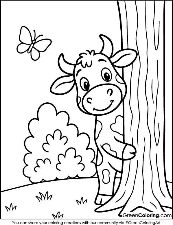 Download Free Printable Cow Coloring Sheets PDF