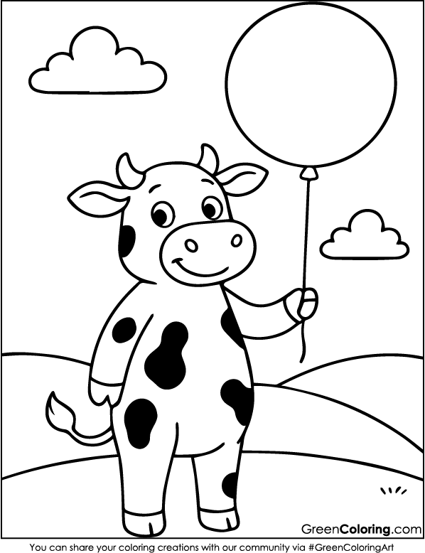 Download Free Printable Cow Coloring Sheets PDF