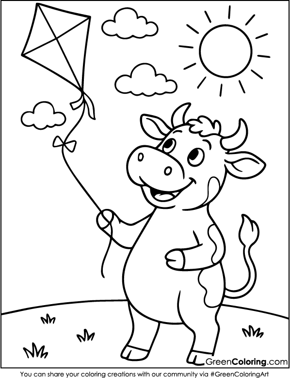 Download Free Printable Cow Coloring Pages PDF
