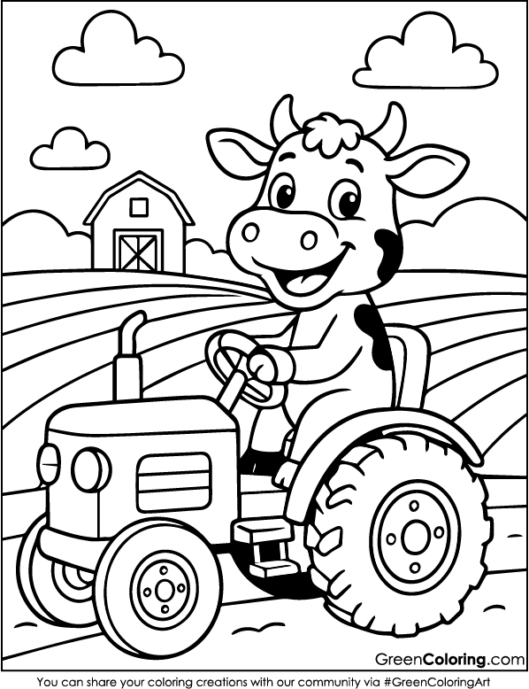 Cute Cow Coloring Pages for Kids and Toddlers