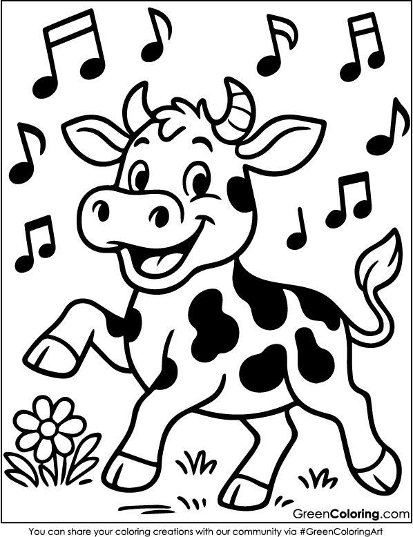 Printable Cow Coloring Pages PDF