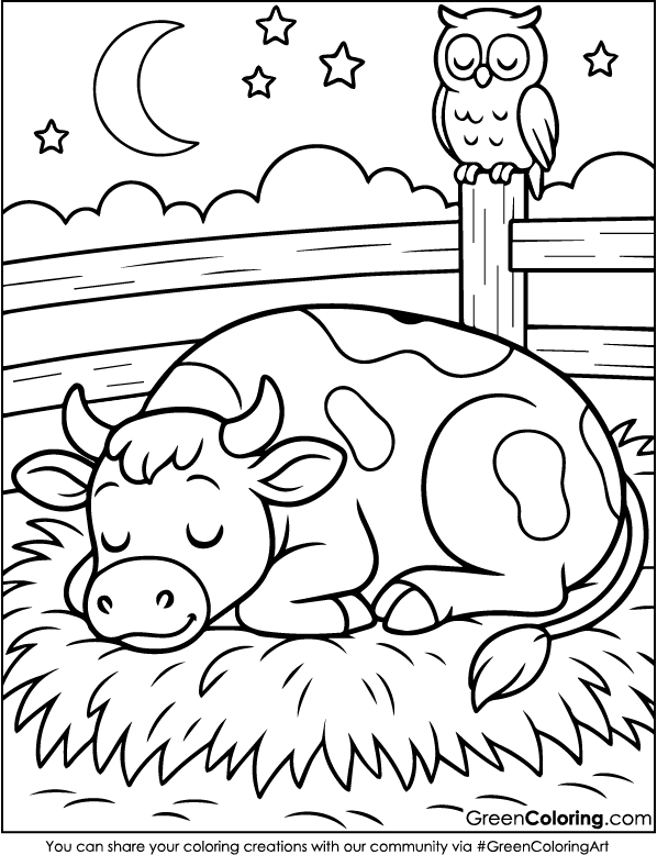 Printable Cow Coloring Pages PDF