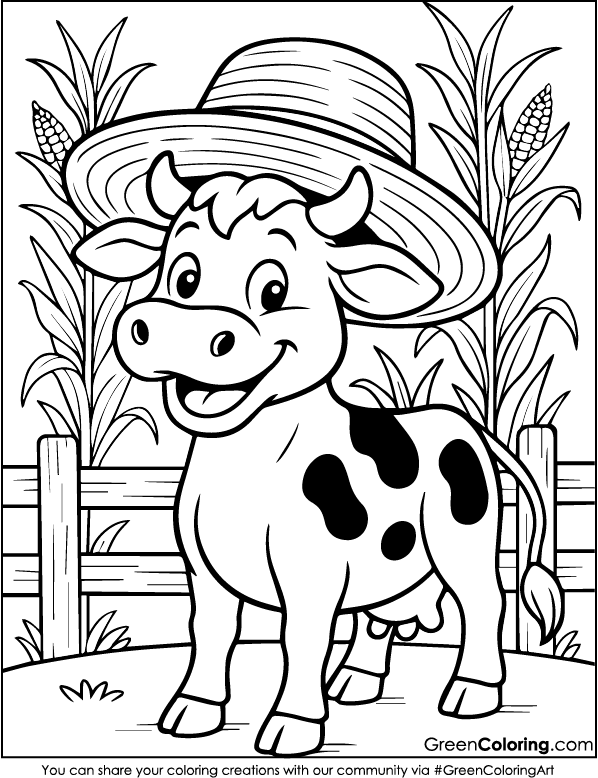 Printable Cow Coloring Pages PDF