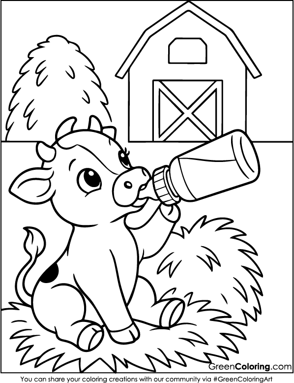 Free Printable Cow Coloring Pages PDF
