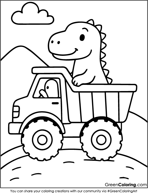 Cute Dinosaur Coloring Pages for Kids and Toddlers