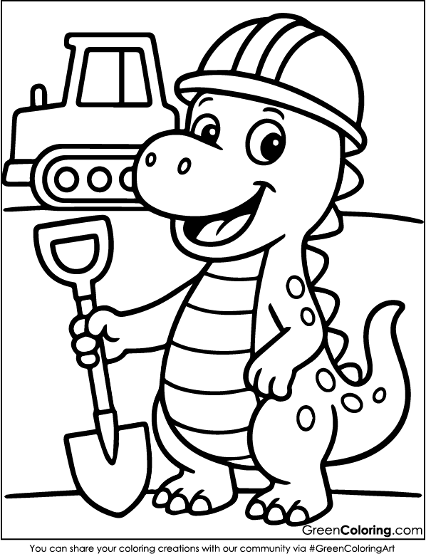 Cute Dinosaur Coloring Pages for Kids and Toddlers