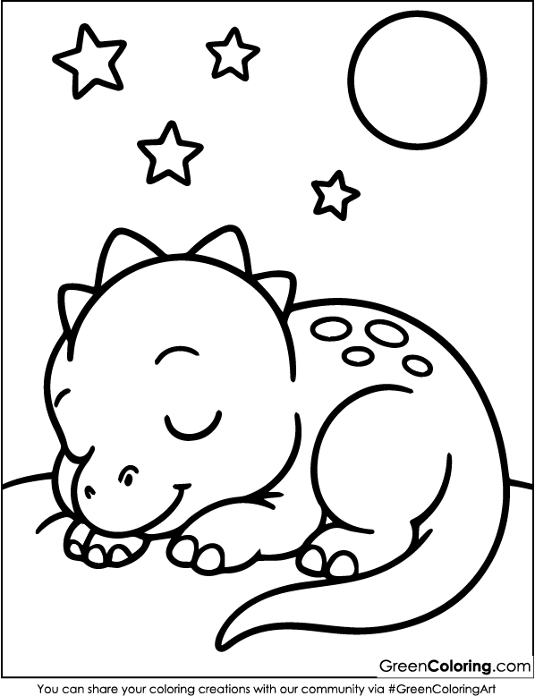 Download Dinosaur Coloring Page for Kids and Toddlers