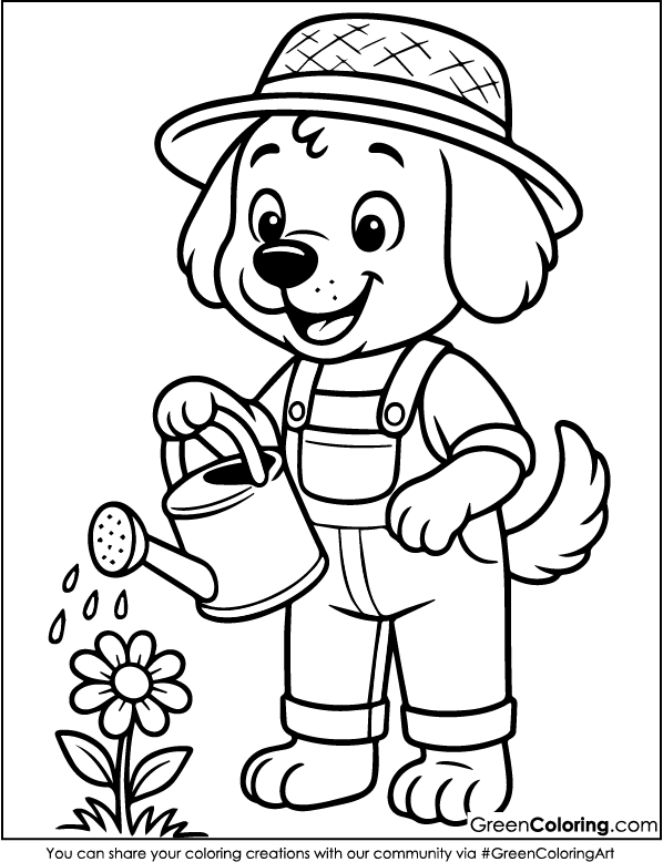 Download Free Printable Dog Coloring Pages PDF