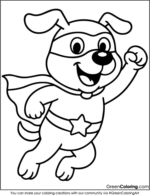 Download Free Printable Dog Coloring Page PDF