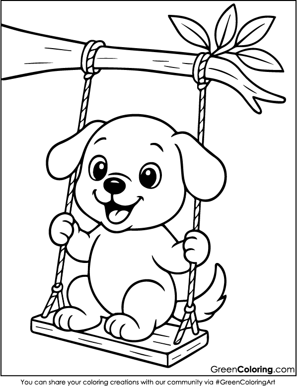 Download Free Printable Dog Coloring Page PDF