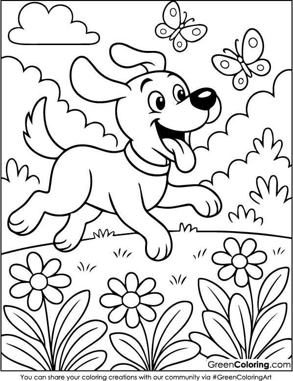 Download Free Printable Dog Coloring Sheets PDF