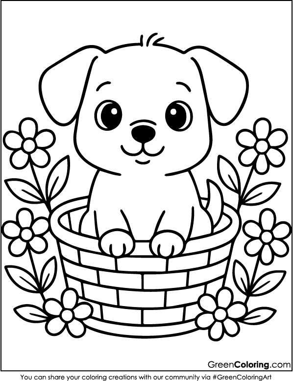 Download Free Printable Dog Coloring Sheet PDF