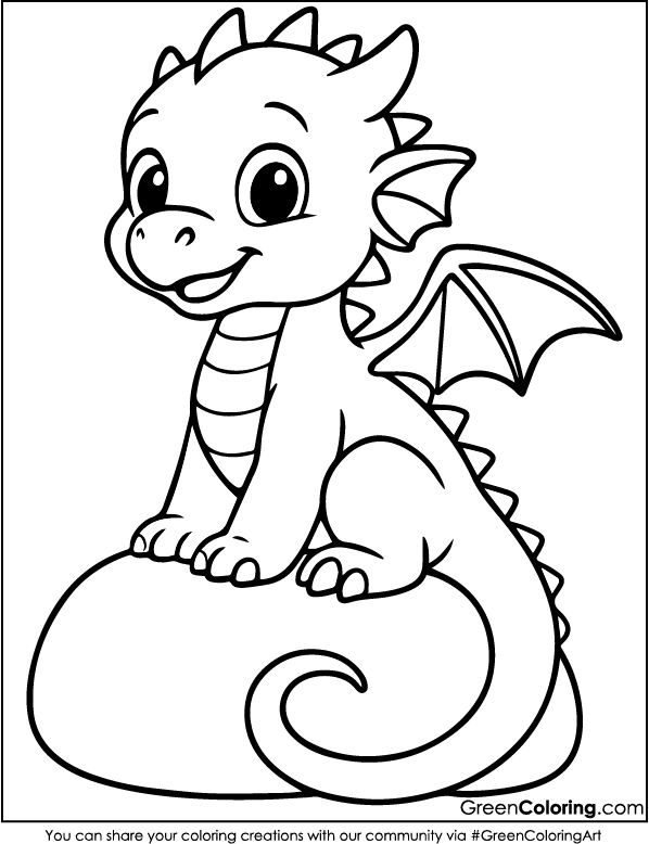 dragon coloring pages easy for kids