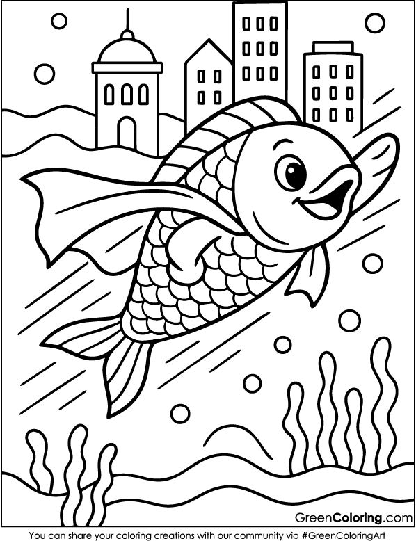 Printable Fish Coloring Pages for Kids and Toddlers