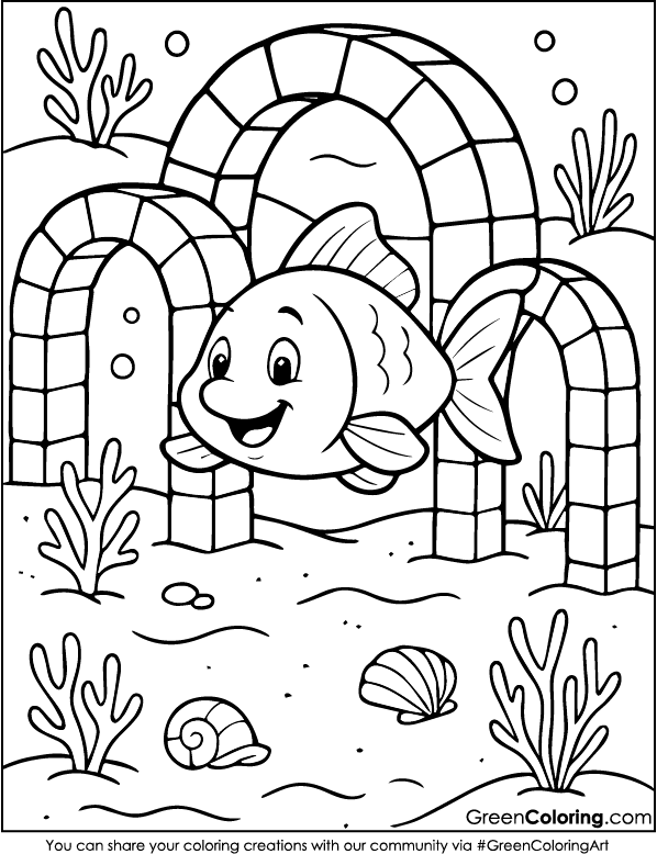 Printable Fish Coloring Pages for Kids and Toddlers