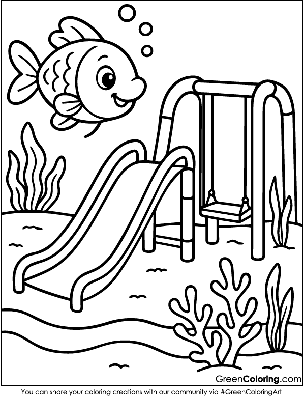 Printable Fish Coloring Page for Kids and Toddlers