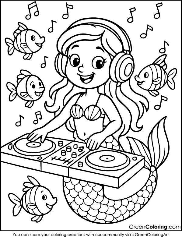 Free Printable Mermaid coloring pages PDF
