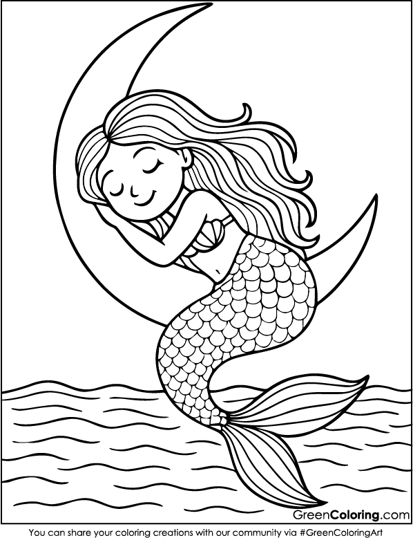 Download Free Printable Mermaid coloring pages PDF