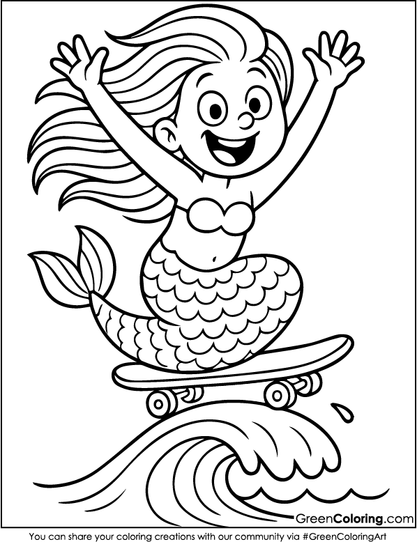 Download Free Printable Mermaid coloring pages PDF