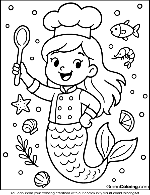 Download Free Printable Mermaid coloring pages PDF