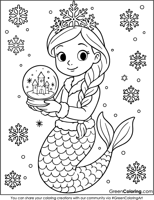 Download Free Printable Mermaid coloring Sheets PDF