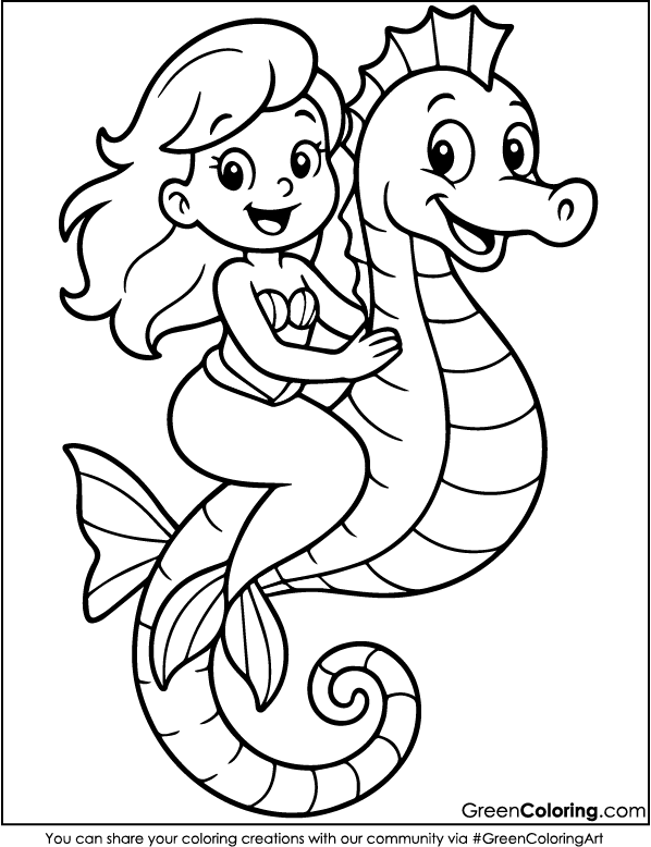 Download Free Printable Mermaid coloring Pages for Kids and Toddlers