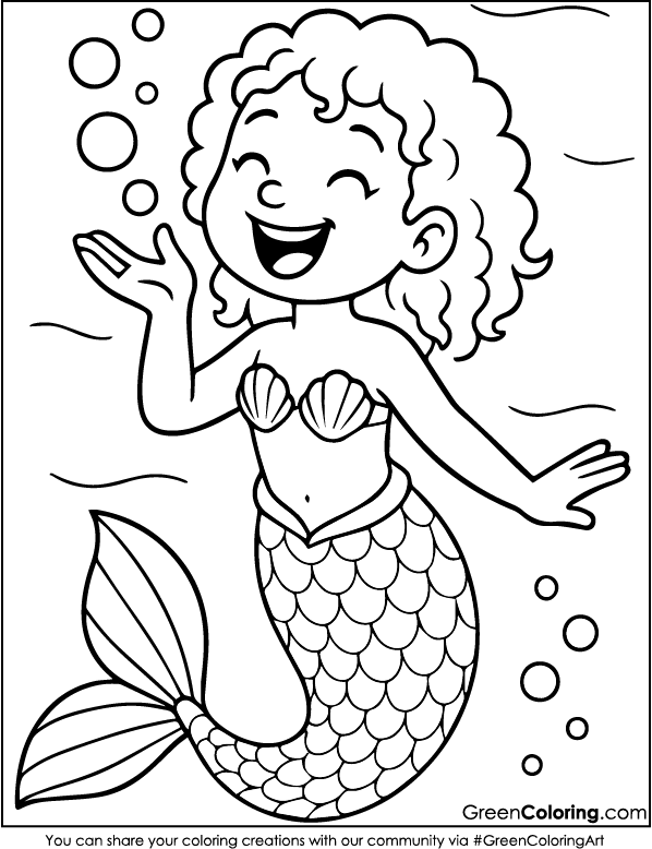 Free Printable Mermaid coloring pages PDF
