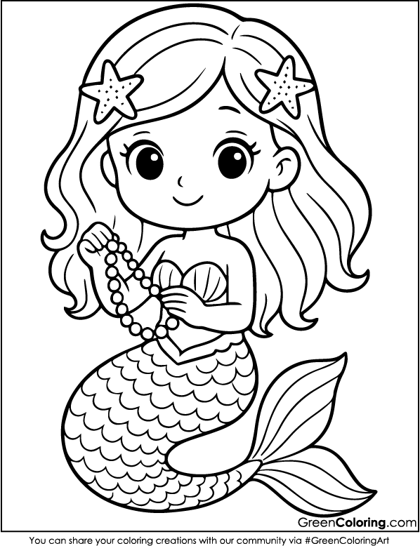 Download Free Printable Mermaid coloring Pages for Kids and Toddlers