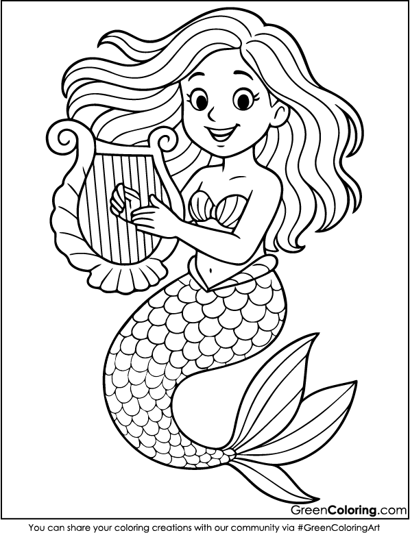 Mermaid coloring pages