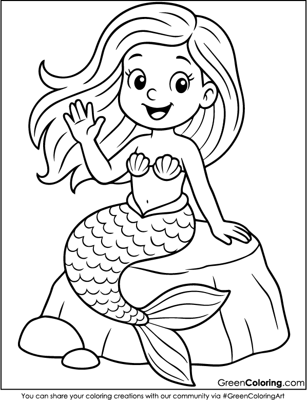 Free Printable Mermaid coloring pages PDF