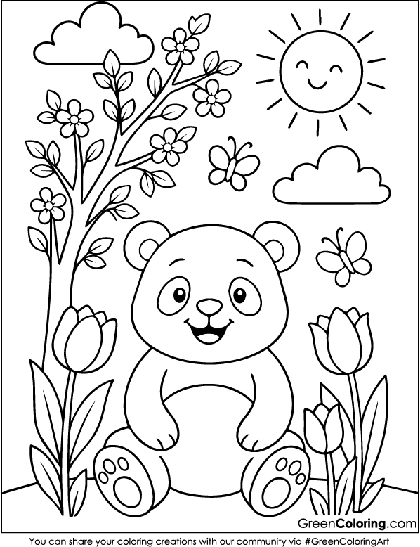 Download Free Printable Panda Coloring Sheets PDF