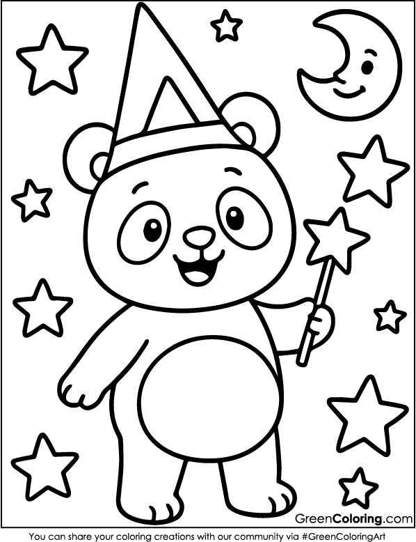 Free Panda Coloring Page for Kids and Toddlers