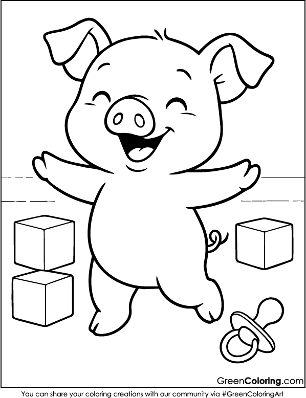 Download Free Printable Pig Coloring Sheets PDF