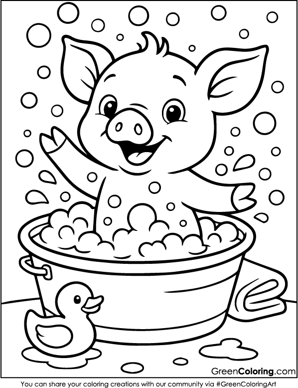 Printable Pig Coloring Pages PDF