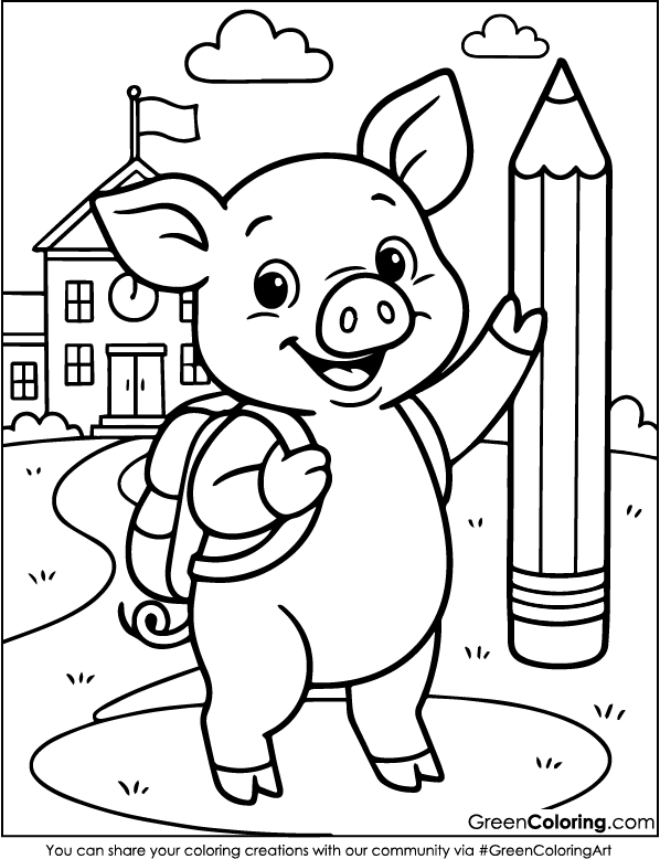 Download Free Printable Pig Coloring Pages PDF