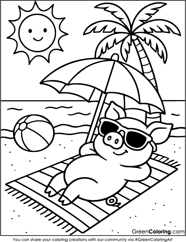 Download Free Printable Pig Coloring Pages PDF