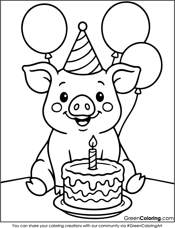 Download Free Printable Pig Coloring Sheets PDF
