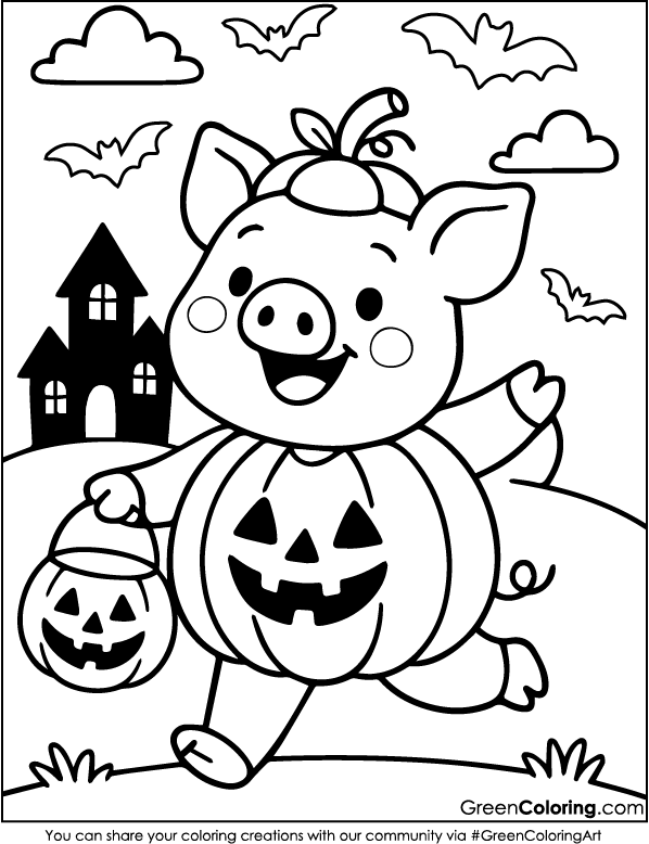 Printable Pig Coloring Pages PDF