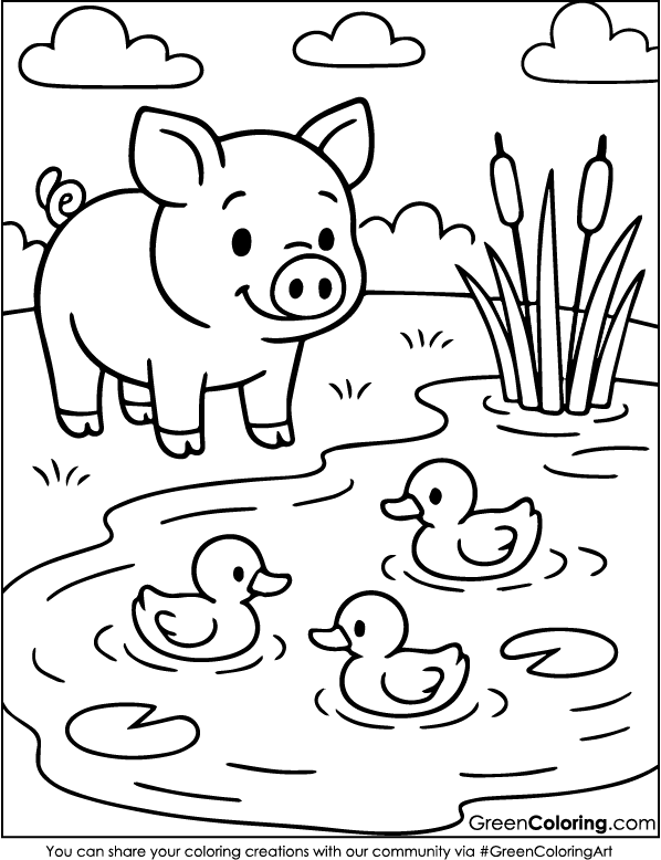 Printable Pig Coloring Pages PDF