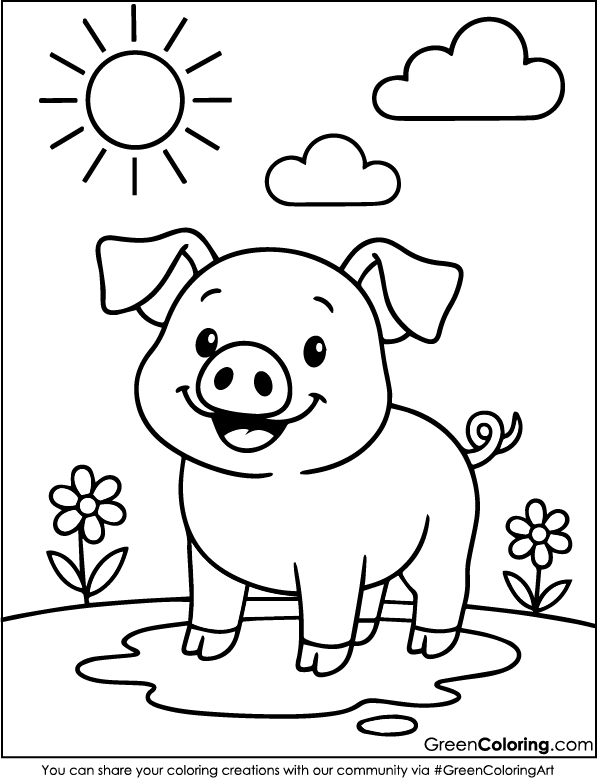 Printable Pig Coloring Pages PDF